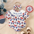 thumbnail image 2 of Baby Romper Short Sleeve Independence Day 4Th Of July Prints Romper Baby Bodysuits Baby Girl Onesies Blue 12 Months-18 Months, 2 of 6