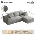 thumbnail image 3 of Wiilayok 107" Cloud Sectional Couch with L-Shape Chaise,Modern Modular Sofa with Deep Seat, Comfy Boneless Upholstered Couches for Living Room Bedroom,Gray, 3 of 10