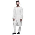 thumbnail image 1 of Atasi Button Down Asymmetrical Kurta For Men Solid Long Sleeve Kurta For Men, 1 of 6