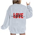 thumbnail image 4 of Xixinqiwan Womens Valentine's Day Graphic Sweatshirt,Funny 2025 Love Heart Printed Pullover Tops Lightweight Soft Crewneck Dressy Workout Tops for Gifts, 4 of 4