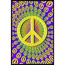 Peace Signs Blacklight Art Poster Print Blacklight Poster - 24x36