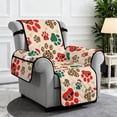 thumbnail image 2 of Yuyamidu Christmas Paw Lazy Boy Recliner Covers Waterproof Stretch Reclining Cover with Elastic Straps Easy to Install Single-Seater Sofa Slipcovers Retro Furniture Protector, 2 of 7