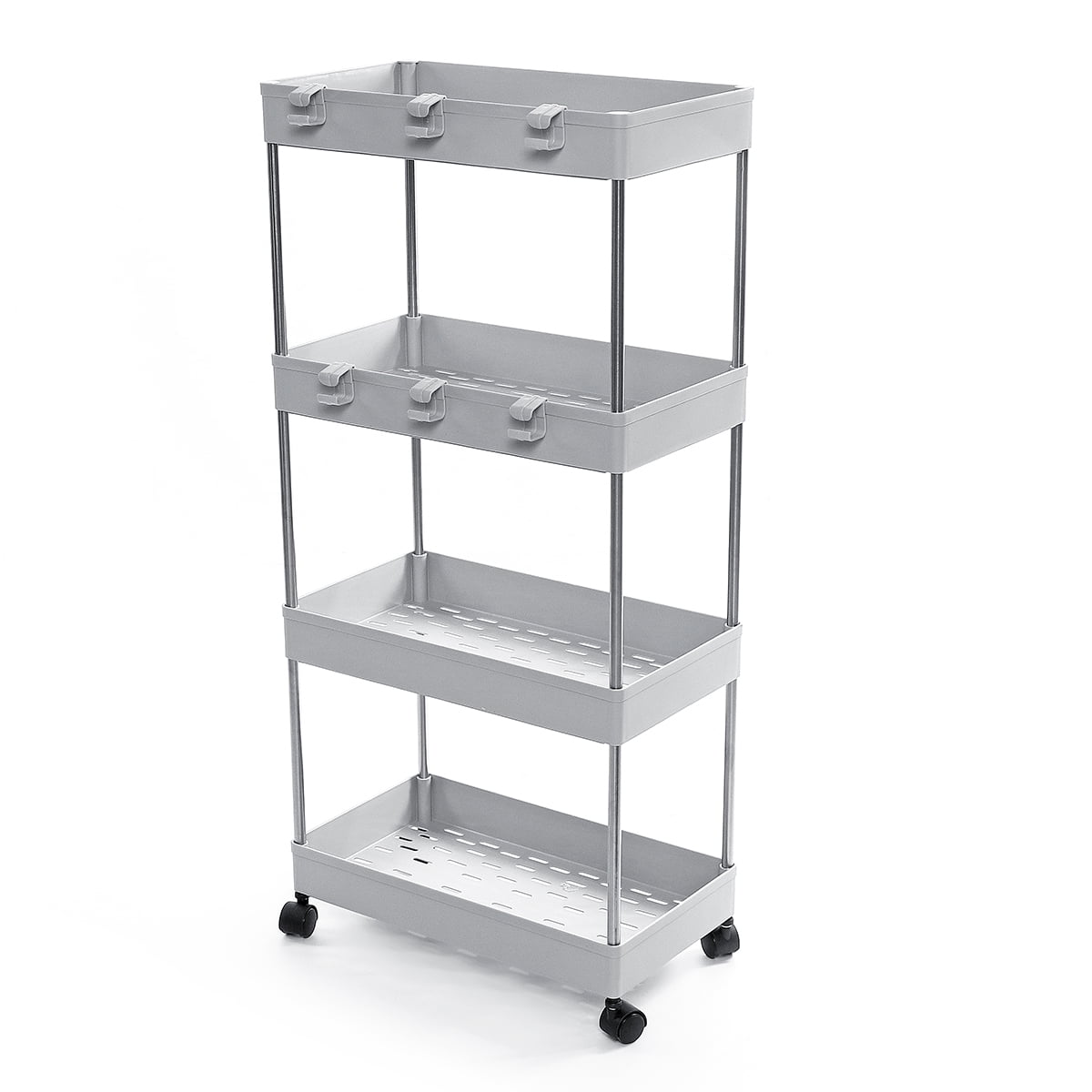 3/4 Tier Slim Slide Out Kitchen Trolley Rack Holder Storage Shelf