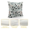 thumbnail image 4 of COMIO  Classical Jacquard Teal Leaf Pattern Square Decorative Throw Pillow Case Cushion Cover, 4 of 5