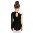 thumbnail image 2 of Choomomo Kids Girls Ice Figure Skating Dress Ballet Dance Skirted Leotard Dress Rhinestones Competition Outfit Black 12, 2 of 5
