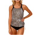 thumbnail image 6 of HAOTAGS Women's Printed Pullover Top And Briefs Bikini Loose Drawstring Split Bikinis Set,, 6 of 7