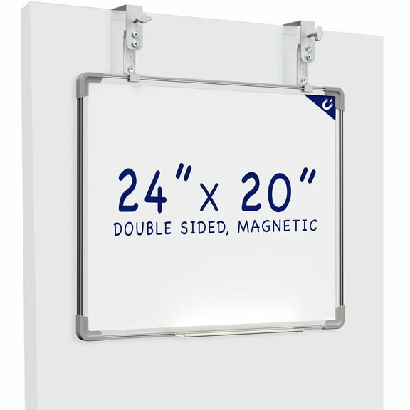 VIVO 24 x 20 inch Hanging Whiteboard with Metal Hook Mounting System for Door