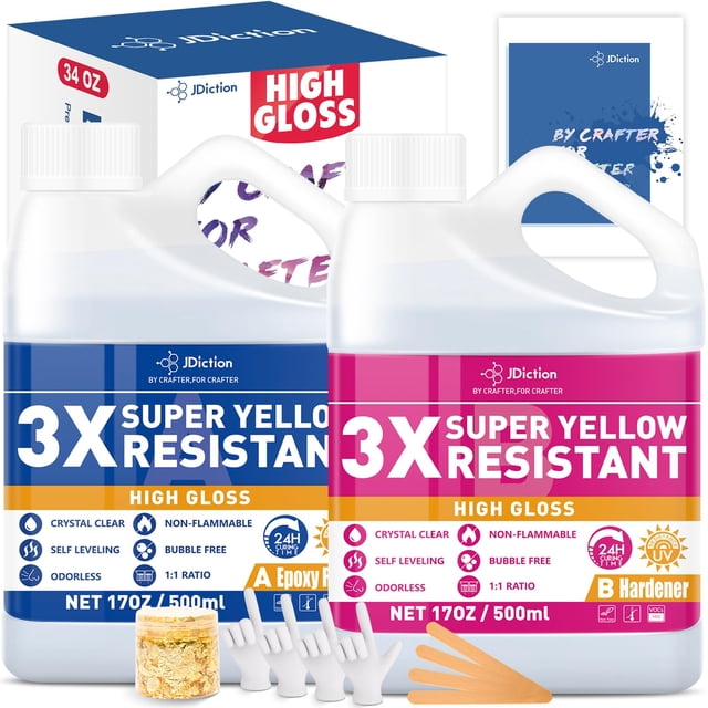 Resina Epoxi JDiction Proporción 1:1 500ml Alto Brillo