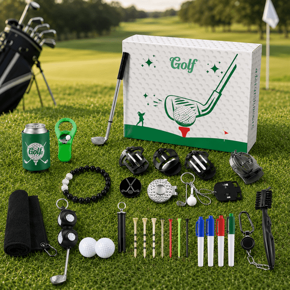 Gomind Golf Advent Calendar,Golf Themed Christmas Advent Calendar,Advent Calendar for Golf Lovers with 24 Daily Golf Surprises Golf Accessories Holiday Gifts for Fathers, Sons, Partners