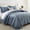 Geometric Pattern Bluish Grey, variant on Ameha Velvet Quilt Set 3 Piece Geometric Ultrasonic Embossed Bedspread Reversible 350GSM Soft Microfiber Bedding Grey Full/Queen