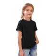 thumbnail image 4 of Lumtrix Girls Shirts Short Sleeve Soft Cotton T-Shirts Plain Tees Loose Fit Tops Clothes For Teen Girls Black 150, 4 of 5