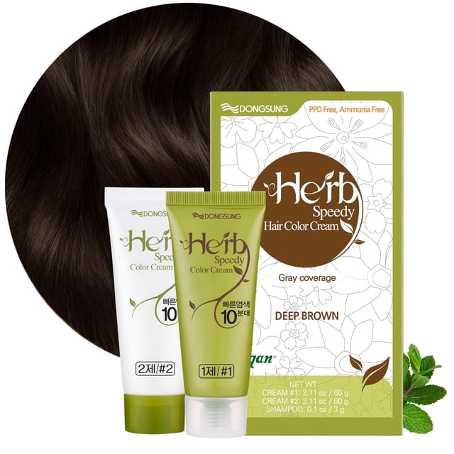 Tinte para el cabello Herb Speedy Color Cream Deep Brown, sin PPD, 125 ml