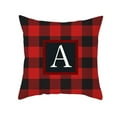 thumbnail image 2 of Christmas Pillow Cover, 18"x18" Initial Last Name Red Buffalo Plaid Christmas Lumbar Throw Pillows Decorative Pillowcases for Indoor Outdoor Xmas Home Decor for Sofa Bed Car Chair, 2 of 3
