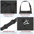 thumbnail image 4 of Uxcell Polyester 82cm x 68cm Kitchen Cooking Aprons Adjustable Bib Long Ties with 2 Pockets Black, 4 of 5