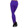 thumbnail image 2 of K-Cliffs Women's One Size Seamless Fleece Lined Leggings 2" Waistband,  (Purple) -, 2 of 8