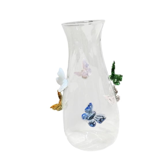 yotijay 3D Butterfly Vase Decoration Bouquet Holder for Office Tabletop Themed Party Multicolor