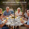 thumbnail image 3 of Round Outdoor Tablecloth with Umbrella Hole and Zipper, Sunflowers Tablecloth with Elastic Waterproof, Modern Bee You Are My Sunshine Wooden Grain Patio Table Covers for 45" - 54" Picnic Pool Tables, 3 of 9