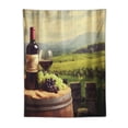 thumbnail image 5 of ONETECH  Wine Tapestry Twin Size, Italy Tuscany Landscape Rural Vineyard Autumn Harvest Grapes Drink Viticulture, Wall Hanging Bedspread Bed Cover Wall Decor, Green Black Brown, 5 of 7