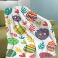 thumbnail image 5 of BGZLEU Spring Easter Throw Blankets, Bunny Eggs Soft Fleece Blanket Decorative for Home Sofa Couch Chair Living Bedroom,40x28 Inches, Seasonal Holiday Rabbit Flower Leaves, 5 of 7