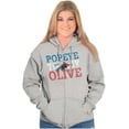 thumbnail image 3 of Popeye To My Olive Oyl Cute Couple Zip Hoodie Sweatshirt Women Brisco Brands S, 3 of 6