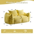 thumbnail image 3 of Giant Bean Bag Chair for Adults, Ultra Soft Loveseat Chase Lounge Chair with 25" Deep Seat, Faux Fur Reading Chair for Living Room, Yellow, 3 of 6