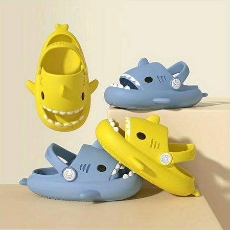 

Cute Shark Cartoon Sandals for Girls - Breathable Non-Slip Clogs for Beach Pool and Shower - Summer Footwear