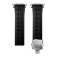 thumbnail image 5 of Silicone Watch Band Compatible with Apple Watch 42(Series 1/2/3)/44/45/46/49mm, Stainless Steel Silver Color Metal Folding Clasp, for iWatch Series 10 9 8 7 6 5 4 3 2 1 SE Ultra, Black, 5 of 12