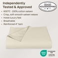 thumbnail image 4 of 100% Natural Cotton Flat Sheet Only - 600 Thread Count, Soft and Crisp, Breathable, Top Sheet Only, Premium Sateen Weave - Ivory (Creamy Beige Tone), King Size, 4 of 10