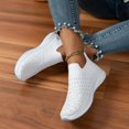thumbnail image 3 of Rhinestones Womens Slip on Walking Shoes Non Slip Running Workout Sneakers Breathable Gym Work Shoes, 3 of 8