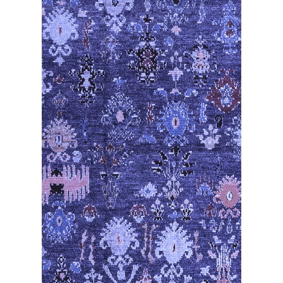 Ahgly Company Indoor Rectangle Abstract Blue Modern Area Rugs, 2' x 4'