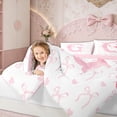 thumbnail image 3 of Erosebridal Initial G Letter Bed in a Bag Twin size, Cute Bowknot Bed Set, Dreamy Princess Decor, Reversible 7pcs, 3 of 4