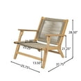 thumbnail image 3 of Christopher Knight Home Patio Lounge Chairs with Wood Frame and Handwoven Rope Seat, Beige, Set of 2, 3 of 13