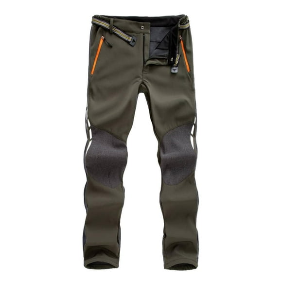 Pantalones de nieve, mallas, forro polar softshell, equipo de ejercicio, pantalones para nieve, pantalones para hombre Verde Ejército XXL