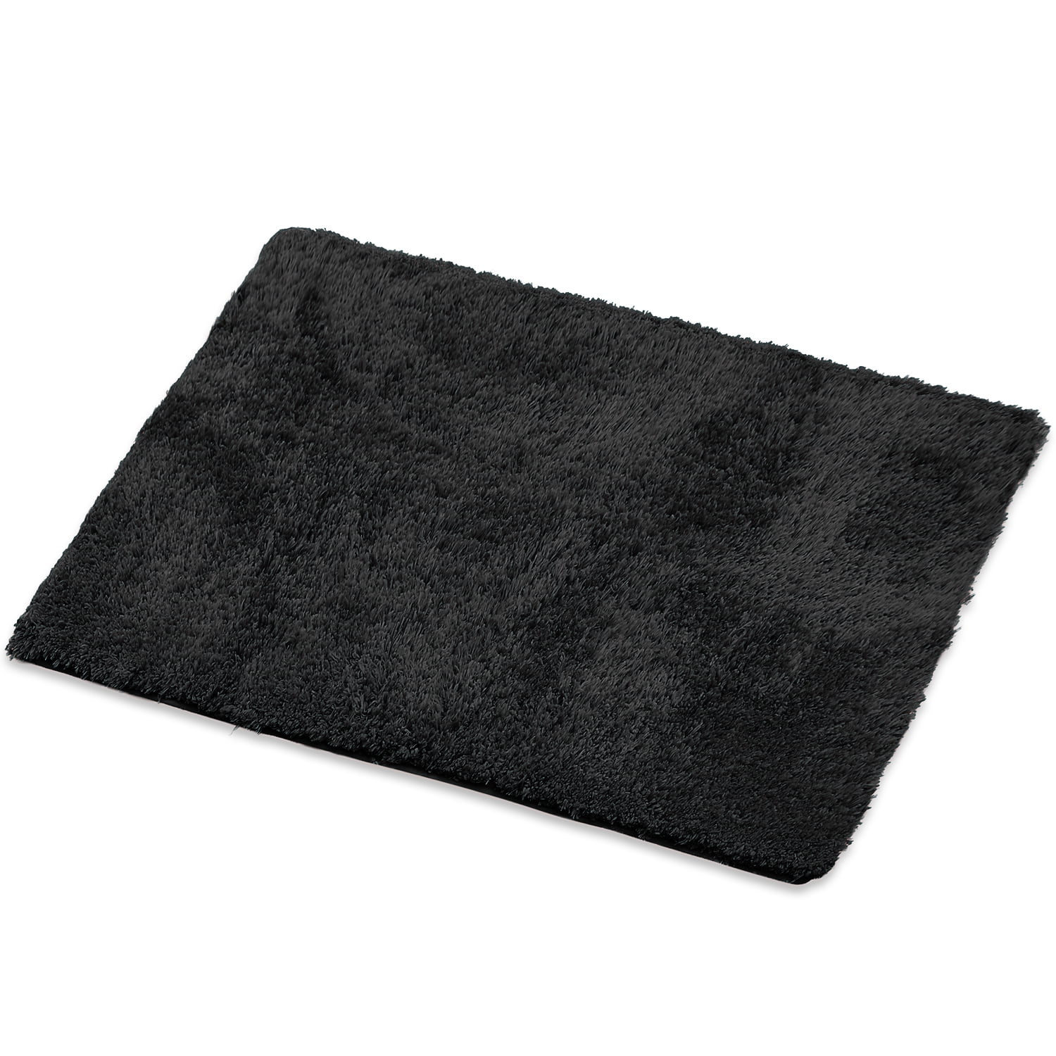 Clara Clark Set of 3 Absorbent Bath Mat Non-Slip Backing Rubber Bathroom Rugs, Large, 32x48, Black