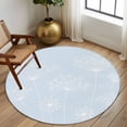 thumbnail image 2 of Large Round Rug 8Ft Washable Non-Slip, Blue Dandelion Circle Area Rugs for Living Room Bedroom, Spring Modern Minimalist Country Flower Indoor Floor Mats Carpet Runner for Home Decor, 2 of 8