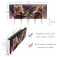 thumbnail image 3 of PhooArto Key Holder for Wall Decorative with 5 Key Hooks, Cute Kitten Play Guitar Galaxy Holders Wall Mount Organizer with Mail Key Rack, Self Adhesive, 3 of 7