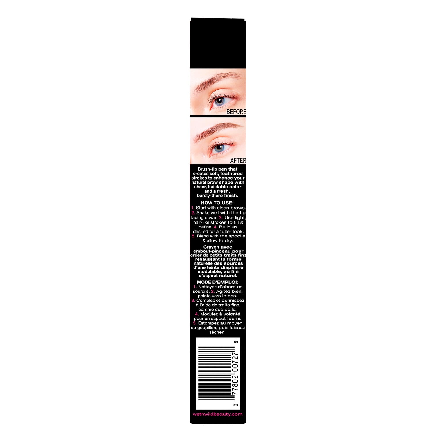 Wet n Wild Ultimate Brow Ultra-Fine Medium Brown Pen, 0.017 fl oz