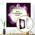 thumbnail image 3 of Designart "Enigmatic Magenta Divine Chakra Energy I" Modern Geometric Square Mirror Wall Decor Modern - Large Purple Square Bathroom Mirror - Square Printed Wall Mirror Art, 3 of 5