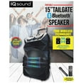 thumbnail image 3 of IQ Sound IQ-4115DJTWS 15-inch Professional Bluetooth Speaker With True Wireless Technology, USB/SD/AUX, FM Radio, Flashing Lights, Mic/Guitar Inputs, AC/DC Power, Handle/Wheels, Remote, 3 of 4