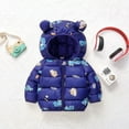 thumbnail image 2 of Gubotare Girls Winter Coats Baby Toddler Boy Girl Warm Winter Jacket with Hood Lightweight Puffer Coat 3T 4T (Navy,3-4 Years), 2 of 4
