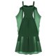 thumbnail image 4 of Vestido gótico de halloween SCZ Manga de mariposa hombros descubiertos talla grande mujer verde 2xl, 4 of 6