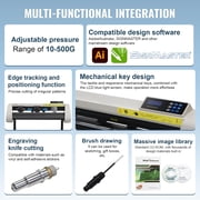 Vinyl Cutter 28/720mm, Cutting Plotter Machine with Signmaster Software & CDR, Vinyl Printer LCD Display Plotter Cutter with Floor Stand and Snap-on Cloth Bag for Design,Cut