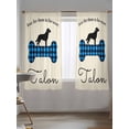 thumbnail image 5 of Sheer Curtains 63 Inch Length, Blue Black Buffalo Checkered Semi Sheer Curtains Light Filtering Window Treatment, Bones Cute Dogs Pets Privacy Voile Drapes for Living Room Bedroom 52x63 Inch, 5 of 7