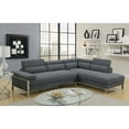 thumbnail image 2 of Benzara Polyfiber 2 Piece Sectional Sofa On Metal Base, Charcoal Gray, 2 of 2