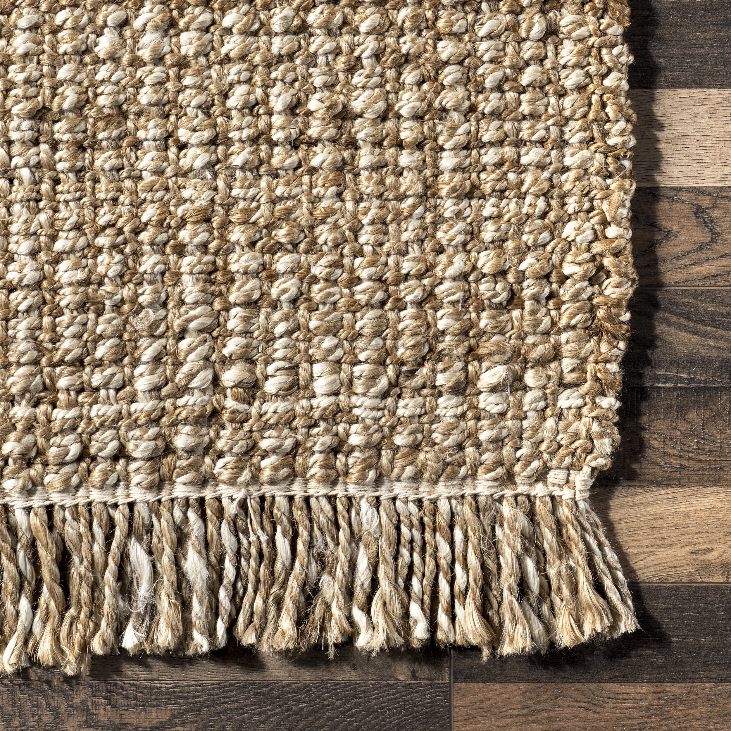 nuLOOM Shereez Casual Jute Tassel Area Rug, 5' x 8', Natural