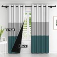 thumbnail image 2 of Lfeey Room Darkening Curtains 63 inch Long for Bedrooms, Turquoise Gray Grommet Curtains, 42x84, Set of 2, 2 of 6