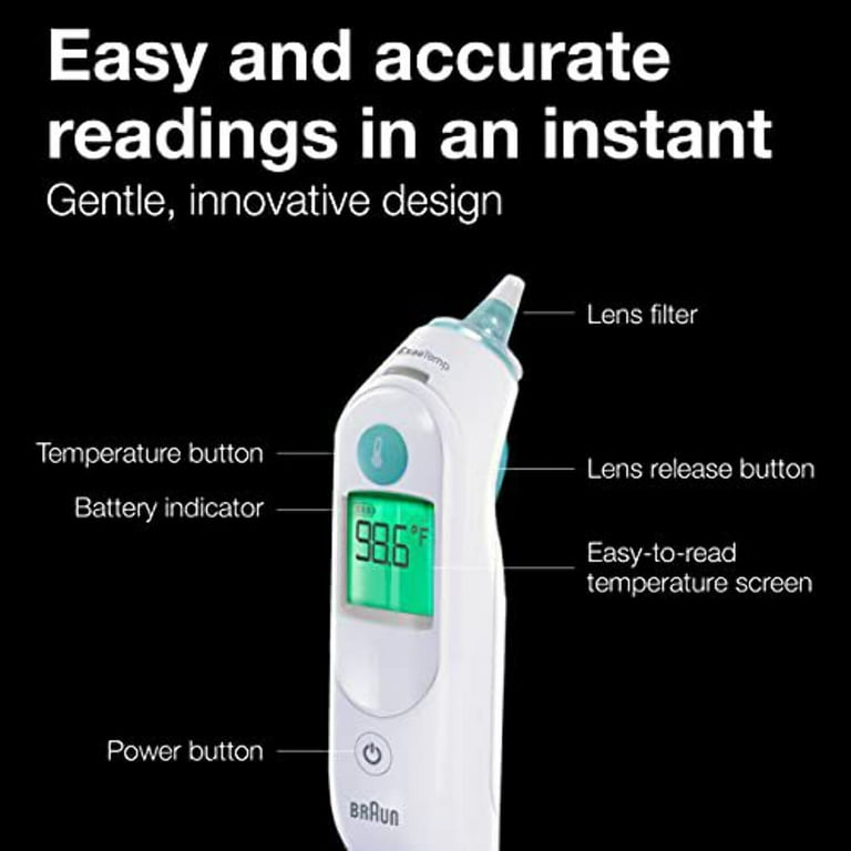 Braun ThermoScan 6, IRT6515 – Digital Ear Thermometer for  Adults, Babies, Toddlers and Kids – Fast, Gentle, and Accurate with Color  Coded Results : Health & Household