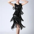 thumbnail image 6 of Shiny O-Neck Sleeveless 1920s Sequin Fringe Flapper Dance Dresses Costumes Stunning, 6 of 7