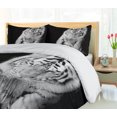 thumbnail image 5 of Ambesonne Tiger Duvet Cover Sets, Large Cat Plays in Water, 2-King, Black Pale Grey, 5 of 7