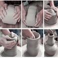 thumbnail image 4 of 11 herramientas para esculpir cerámica y arcilla, herramientas de cerámica de doble cara, mangos de madera lisos para recortar, patrón en relieve., 4 of 5